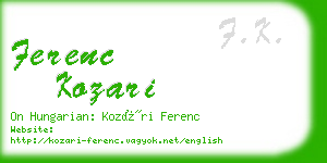 ferenc kozari business card